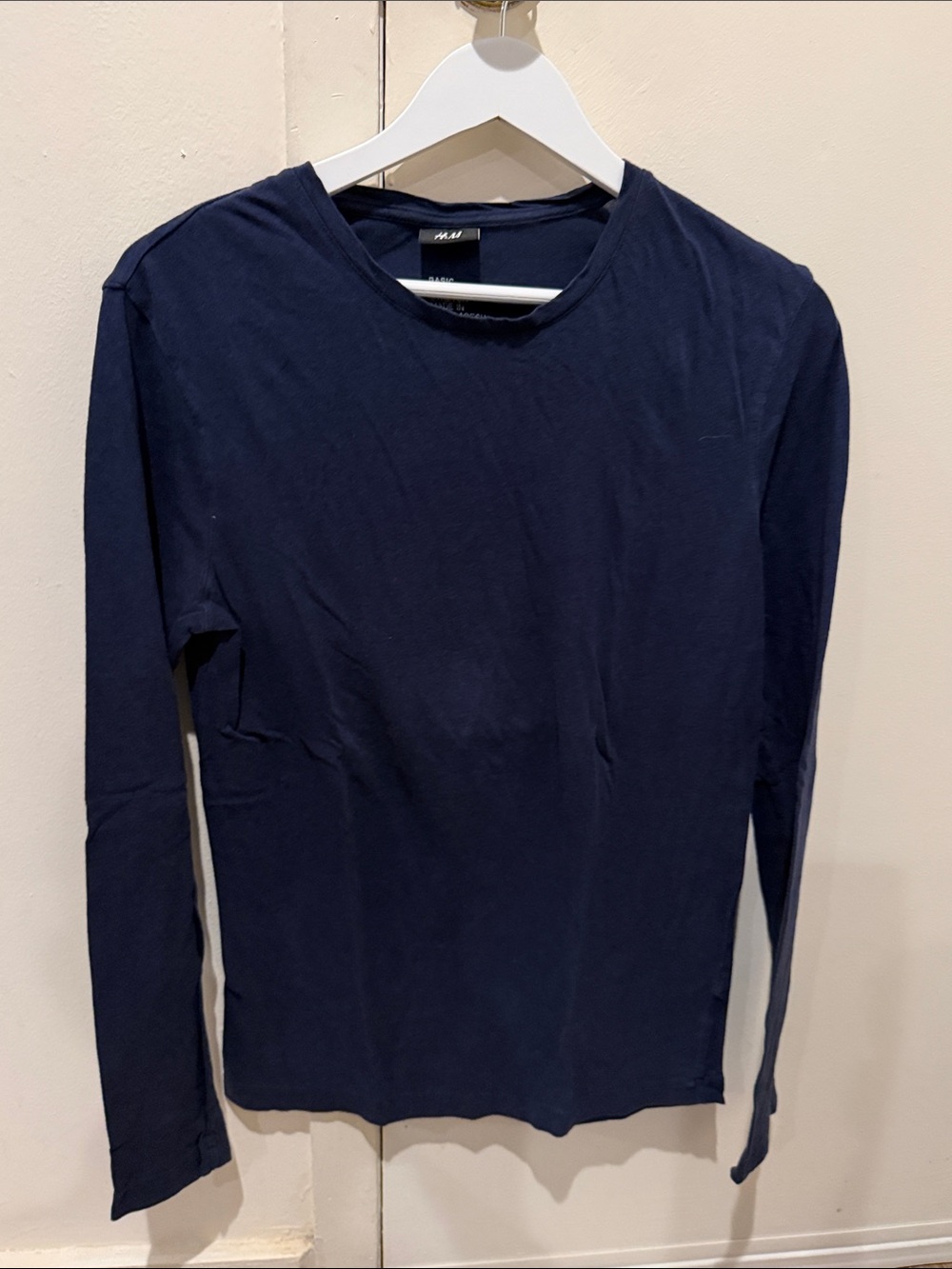 H&M Navy Long Sleeve Crewneck Tee